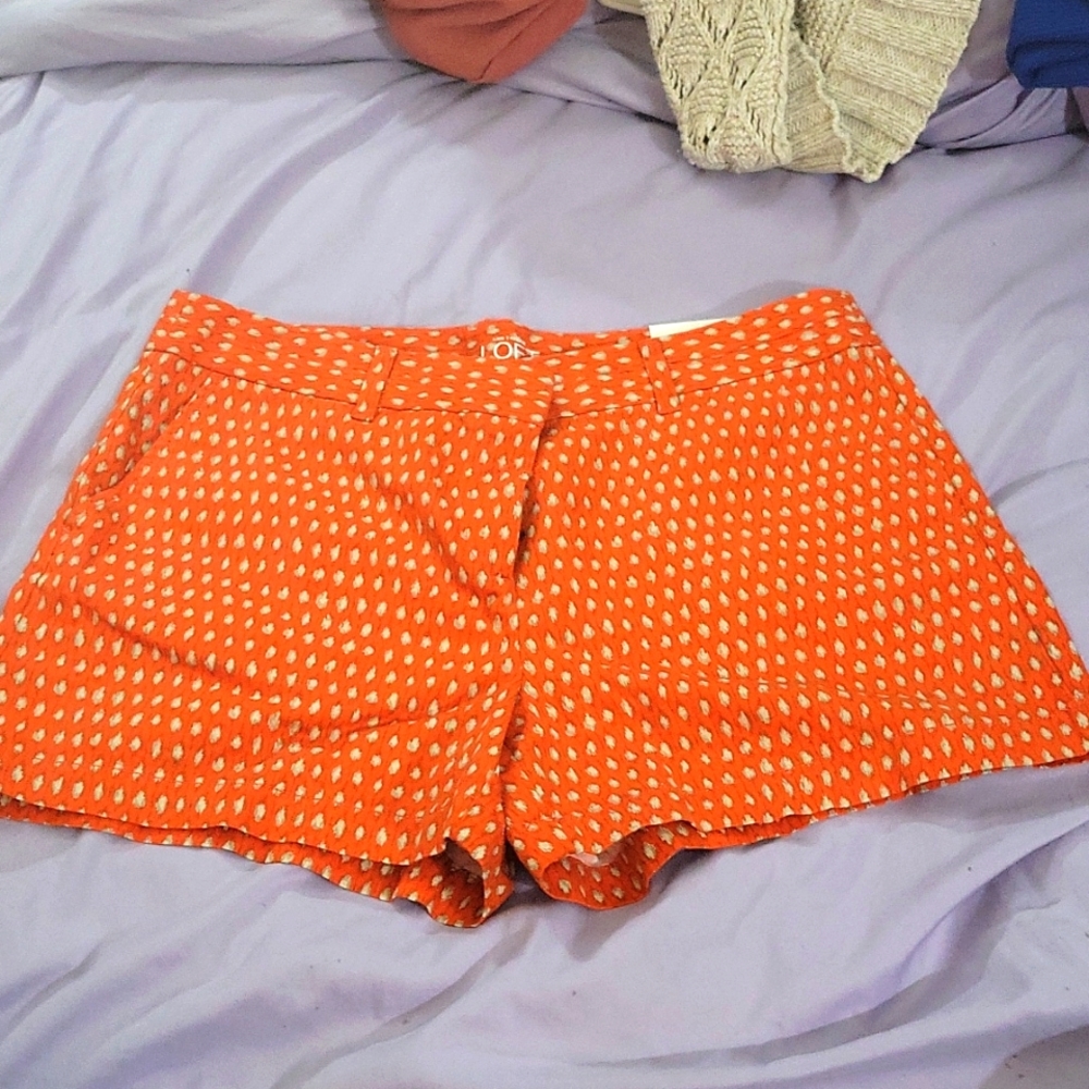 Women's Orange Printed Casual Shorts